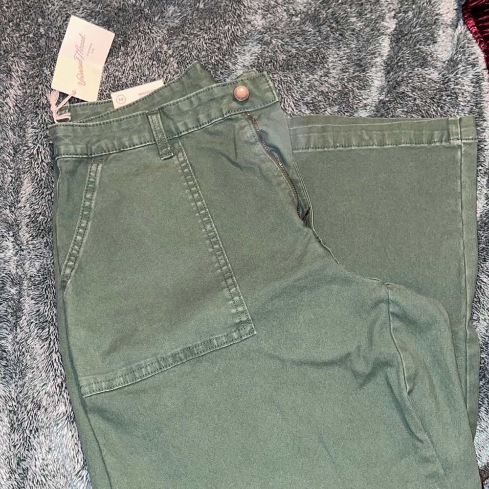 High rise wide leg trousers